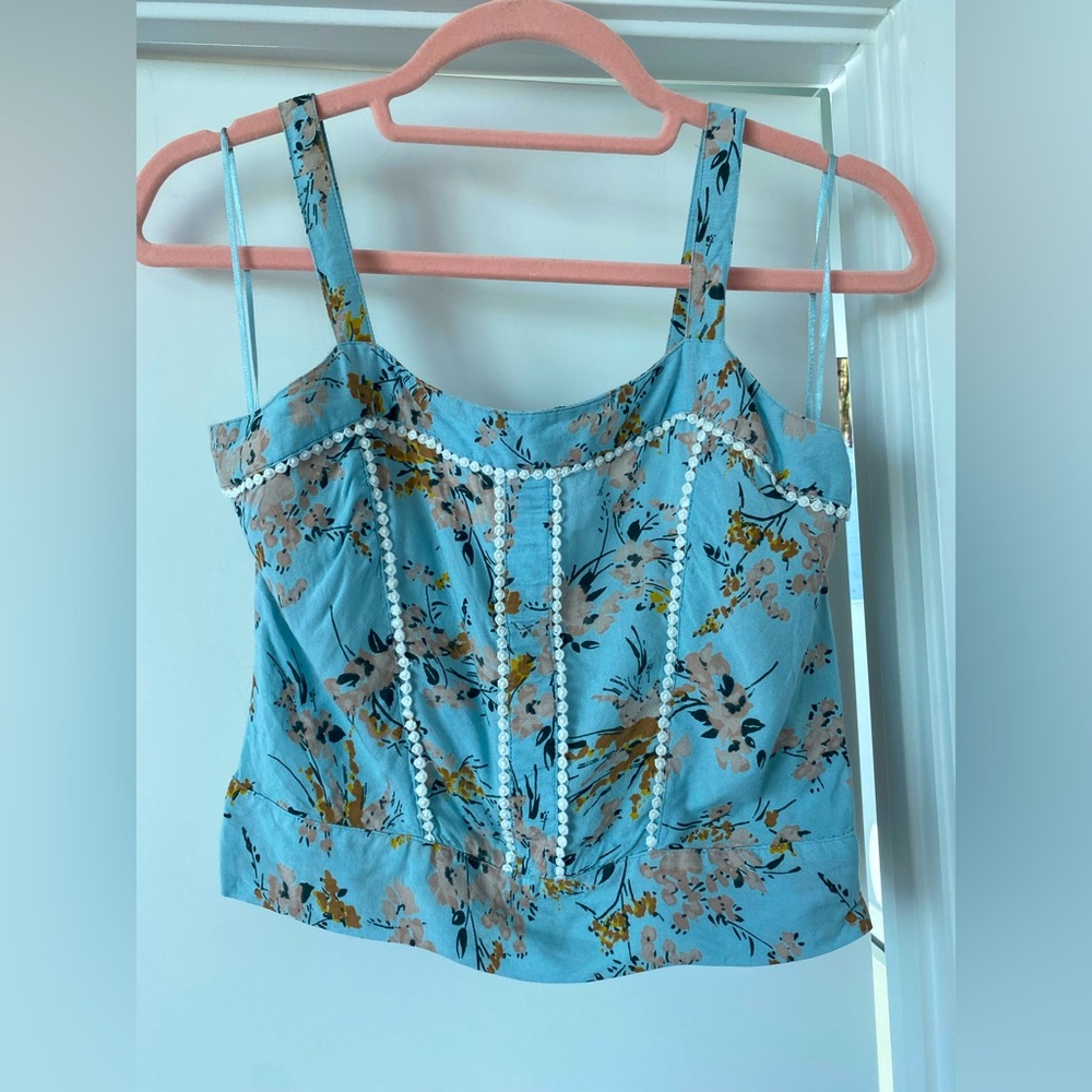 Atmosphere l Floral Cropped Tank with Embroidered Detail
